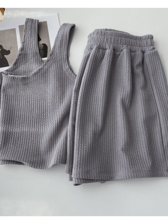 Women's Matching Set Casual Summer Top and Shorts Set - likeinstore