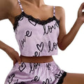 2 Pieces Set Women'S Pajama Shorts Suit Homewear - likeinstore