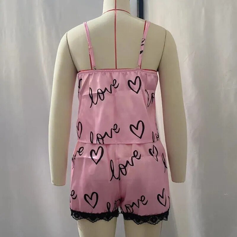 2 Pieces Set Women'S Pajama Shorts Suit Homewear - likeinstore