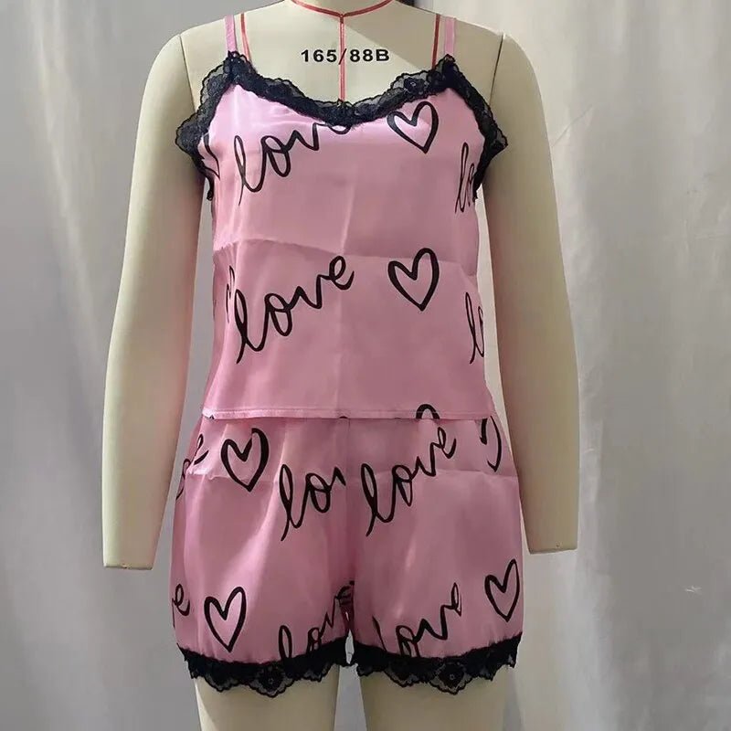 2 Pieces Set Women'S Pajama Shorts Suit Homewear - likeinstore