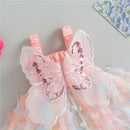 3D Kids Dress - Butterfly Sleeveless Layered Gathered Casual Summer Princess Dress - likeinstore