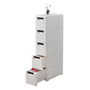 5 - Tire Rolling Cart Organizer Unit with Wheels Narrow Slim Container Storage Cabinet for Bathroom Bedroom - likeinstore