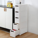 5 - Tire Rolling Cart Organizer Unit with Wheels Narrow Slim Container Storage Cabinet for Bathroom Bedroom - likeinstore