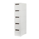 5 - Tire Rolling Cart Organizer Unit with Wheels Narrow Slim Container Storage Cabinet for Bathroom Bedroom - likeinstore