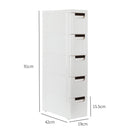 5 - Tire Rolling Cart Organizer Unit with Wheels Narrow Slim Container Storage Cabinet for Bathroom Bedroom - likeinstore