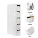 5 - Tire Rolling Cart Organizer Unit with Wheels Narrow Slim Container Storage Cabinet for Bathroom Bedroom - likeinstore