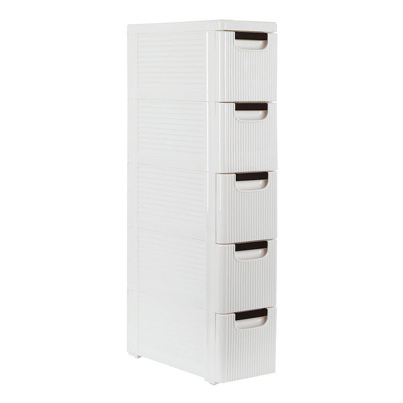 5 - Tire Rolling Cart Organizer Unit with Wheels Narrow Slim Container Storage Cabinet for Bathroom Bedroom - likeinstore