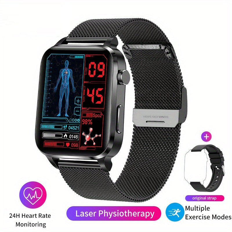 FCC Blood Glucose Smartwatch - Healthy Heart Rate & Blood Pressure Tracker with IP68 Waterproof - likeinstore