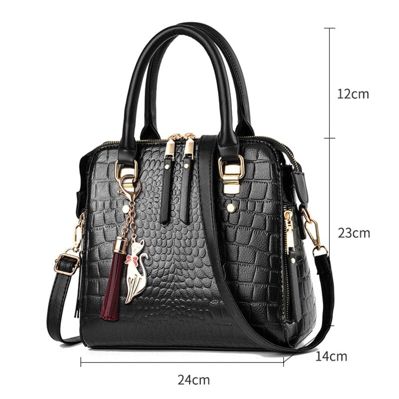 Gold Design Crocodile Leather Bag - likeinstore
