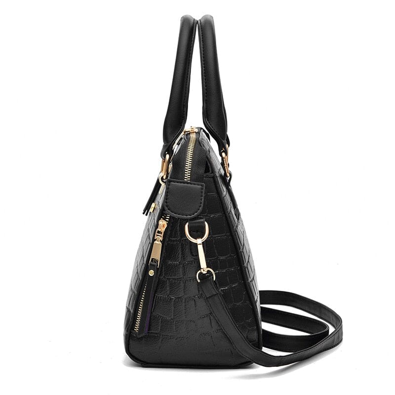 Gold Design Crocodile Leather Bag - likeinstore