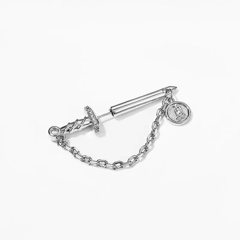 KNIGHT SWORD EARRINGS(925 sterling silver) - likeinstore