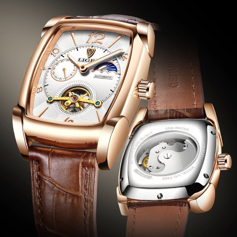 Luxury Square Tourbillon Watches Waterproof Automatic Watch - likeinstore