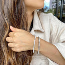 Monette 4 Prong Diamond Bracelet in 18k White Gold Vermeil - likeinstore