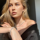 Monette 4 Prong Diamond Bracelet in 18k White Gold Vermeil - likeinstore