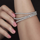 Monette 4 Prong Diamond Bracelet in 18k White Gold Vermeil - likeinstore