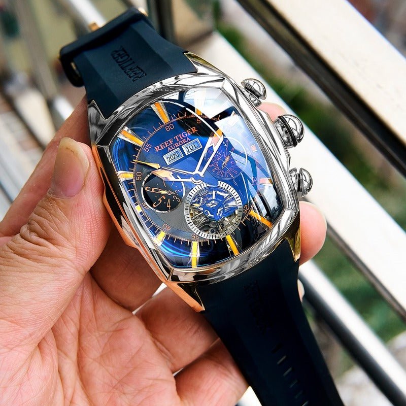 Reef Tigers/Designer Tourbillon Stainless Steel Automatic Watch RGA3069 - likeinstore