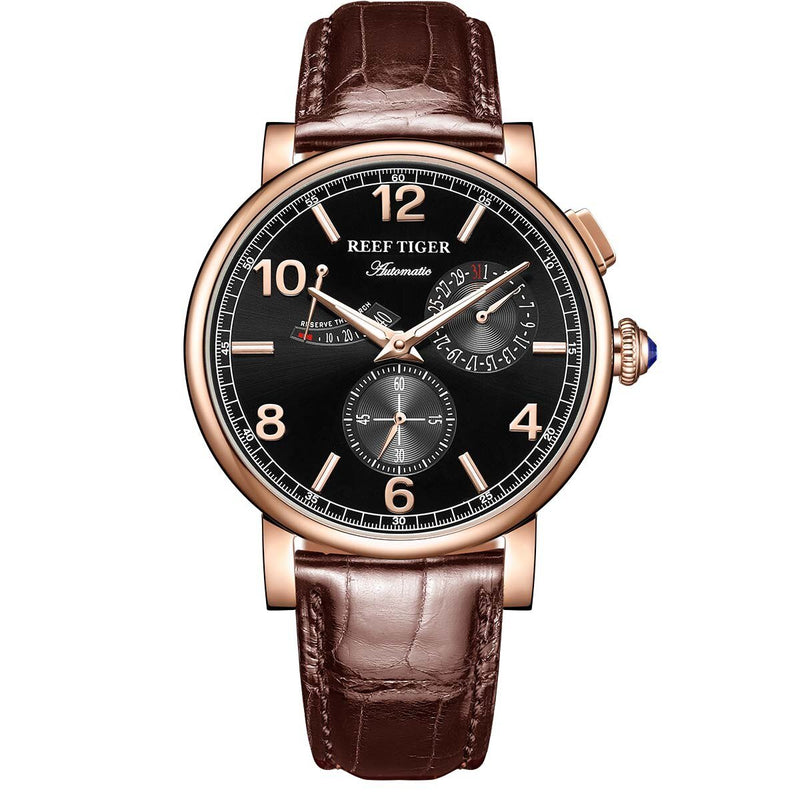 Reef Tigers/RT Men's Leather Strap Automatic Watch RGA1978 - likeinstore
