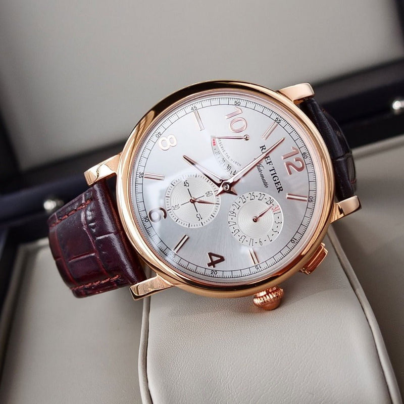 Reef Tigers/RT Men's Leather Strap Automatic Watch RGA1978 - likeinstore