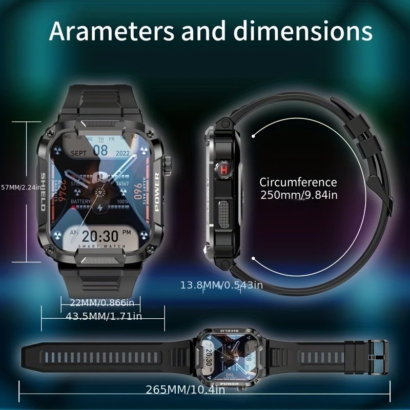 Rugged Military Smart Watch For Android IOS - IP68 Waterproof - likeinstore