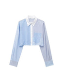 Sets Fashion Patchwork Stripe Short Shirts + Shorts Suit Female Elastic Waist - likeinstore