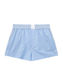 Sets Fashion Patchwork Stripe Short Shirts + Shorts Suit Female Elastic Waist - likeinstore