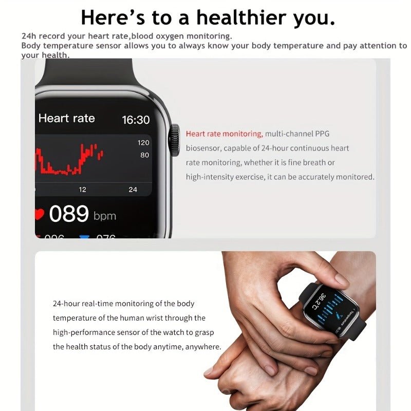 Smart Watch 9 pro: Blood Glucose, NFC, Fitness, Call. 2.05" Screen. Series 8 for Apple Watch. Heart Rate, Blood Pressure - likeinstore