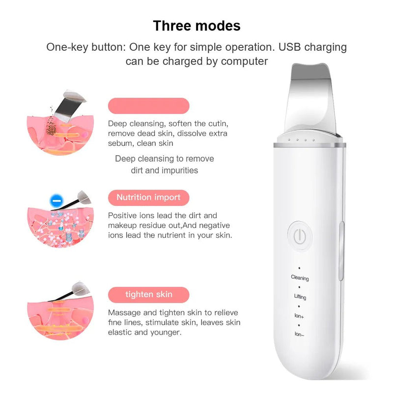 Ultrasonic Skin Scrubber Vibration - likeinstore